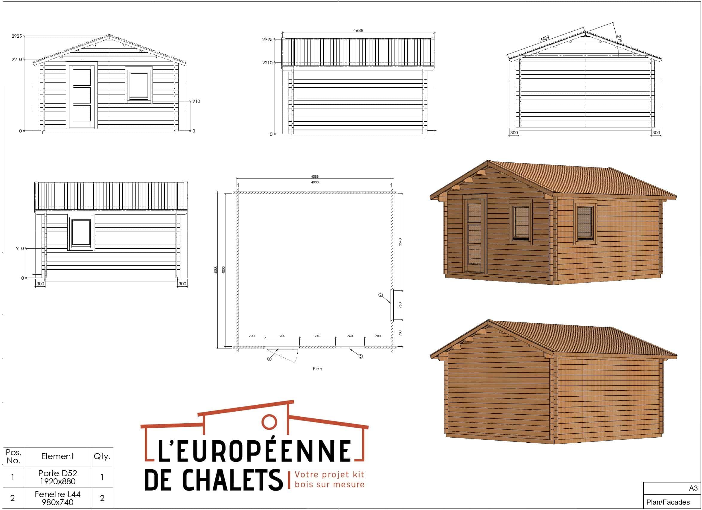 L'Européenne de Chalets - Chetland 16 m² - Abri jardin - Atelier