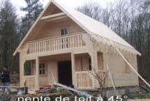 sous bois, pente à 45°, maison, chalet, l'Européenne de chalets