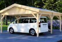 Carport double en bois