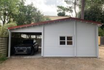 abri de jardin bois avec carport