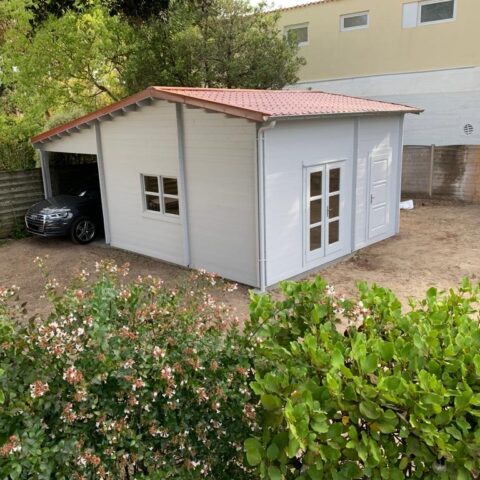 abri de jardin bois avec carport